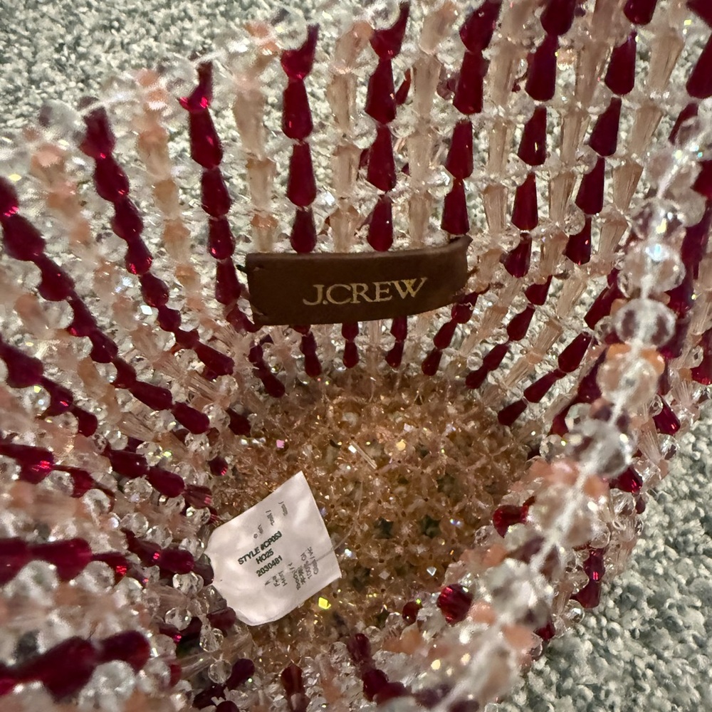 J. Crew Burgundy and Clear Beaded Mini Sling Bag - Picture 4 of 4